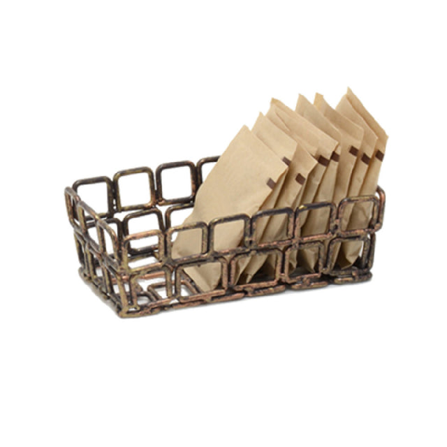 FOH BBK046GOI22 Wireware™ Coppered Link Sugar Packet Holder 4-1/2" X 2-1/2" X 1-1/2"