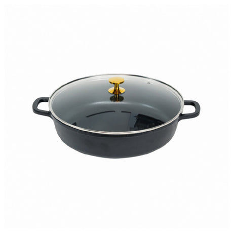 Steelite AP320011G Casserole Dish With Gold Knob Glass Lid 6.0 Qt 16.5" X 13.25" X 6"