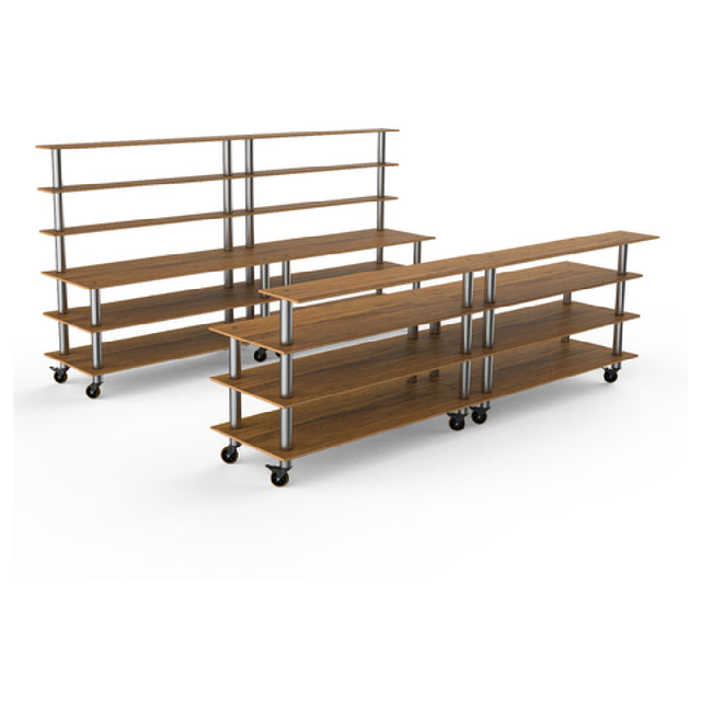 Steelite MGCMLC11BSXW Mogogo Buffet Solutions Modular Double Bar Includes: (1) 142" X 29-1/2" X 73"H Back Bar & (1) 142" X 34-1/2" X 47-1/2"H Front Bar