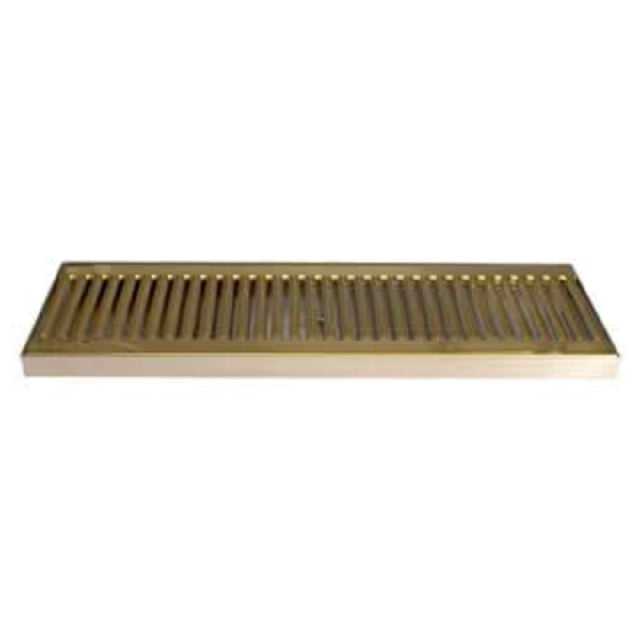 Micro Matic DP-120DSSPVD-18-P Surface Mount Drip Tray 18"W X 5"D X 3/4"H With 3-1/2" Drain Nipple