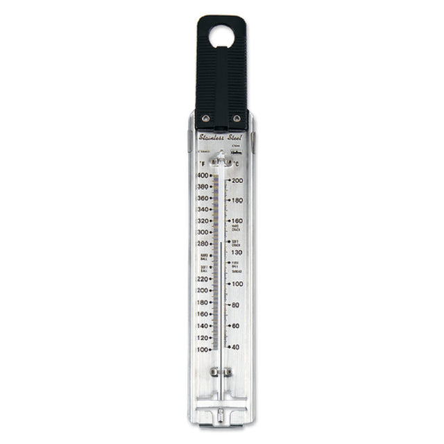 Browne Foodservice CT84031 Candy/Jelly/Deep Fry Thermometer 4-7/8"W X 1-1/4"H Temperature Range 100° To 400° F (35° To 205° C)