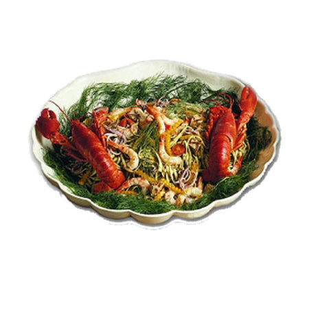 Bon Chef 9071IVYSPKLD Sea Shell Bowl 22-1/2" X 23" X 5-1/2" Aluminum With Ceramic-look Coating