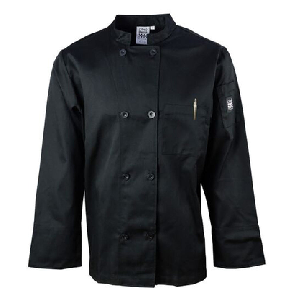 John Ritzenthaler Company J071BK-S Chef Revival® Chef's Jacket Small Double Breasted