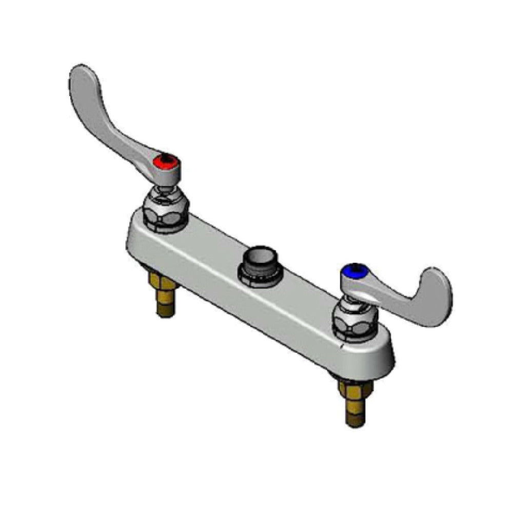 T&S Brass B-1120-LN-WH4 Workboard Faucet (Less Nozzle) Deck Mount With 8" Centers