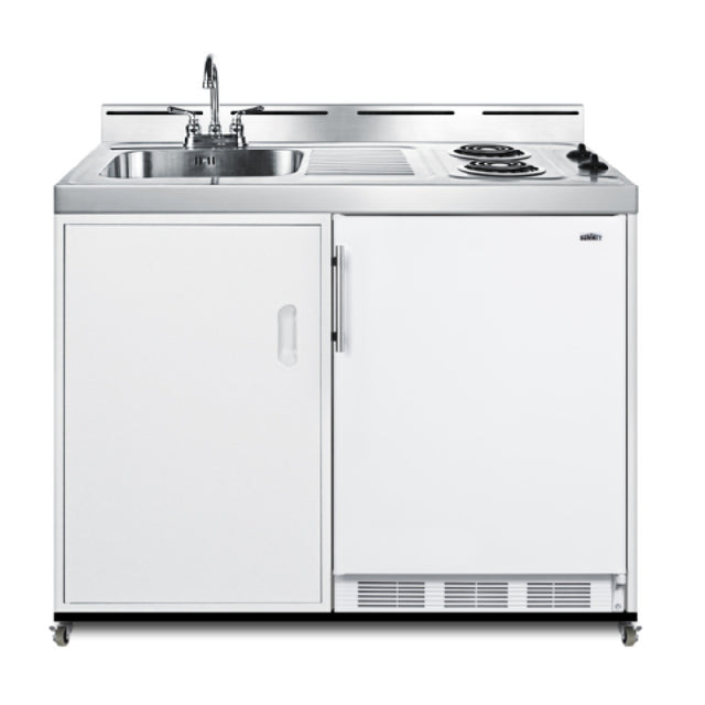 Summit C48ELPUMPMB All-in-one Kitchenette No Plumbing Required 6 Gallon Waste Container Included