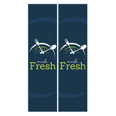 Hubert 50345 - Expressly Hubert® "Made Fresh" Food Signage Set, (2) Panels, Compatible With The Hubert® Breakfast In The Classroom Cart