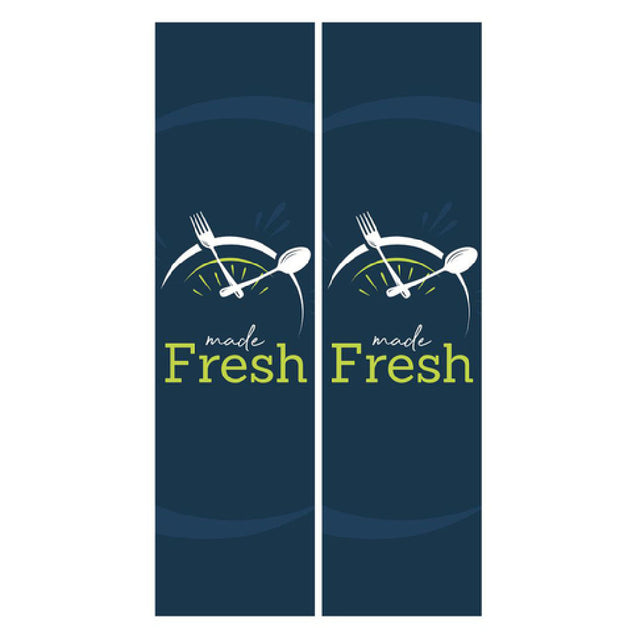 Hubert 50345 - Expressly Hubert® "Made Fresh" Food Signage Set, (2) Panels, Compatible With The Hubert® Breakfast In The Classroom Cart