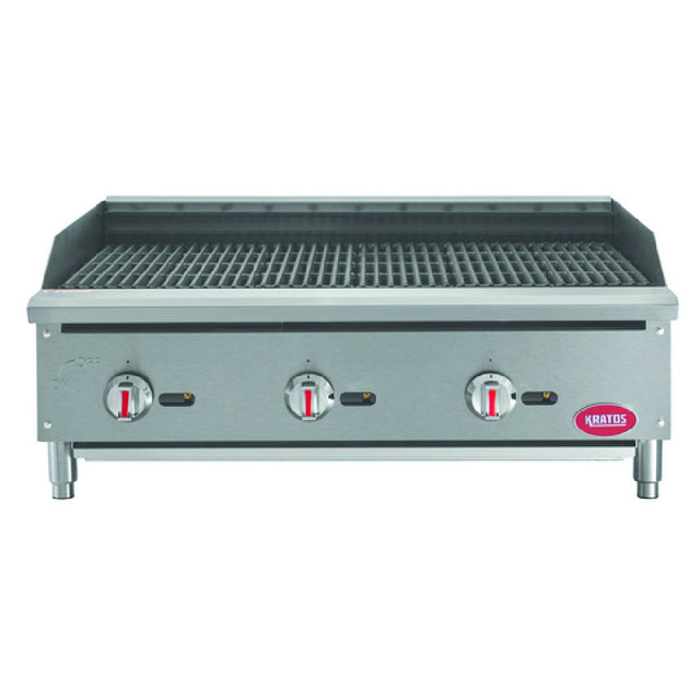 Hubert 33959 - Gas Charbroiler, 36"W X 29 1/2"D X 15 1/4"H, (3) Burners