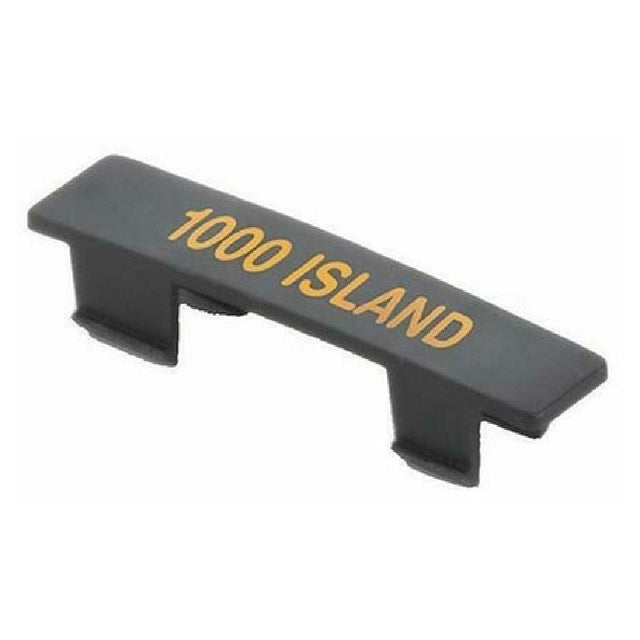 Tablecraft CN488 Name Tag "1000 Island" Black With Orange Print