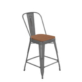 Flash Furniture XU-DG-TP001B-24-PL1T-GG Lincoln Bar Stool 24" Seat Height 500 Lb. Weight Capacity