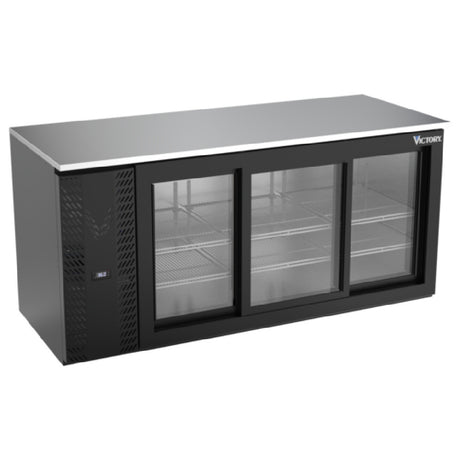 Victory VBB72HC-F-GS-B - Back Bar Refrigerator, Food Rated, Three-section