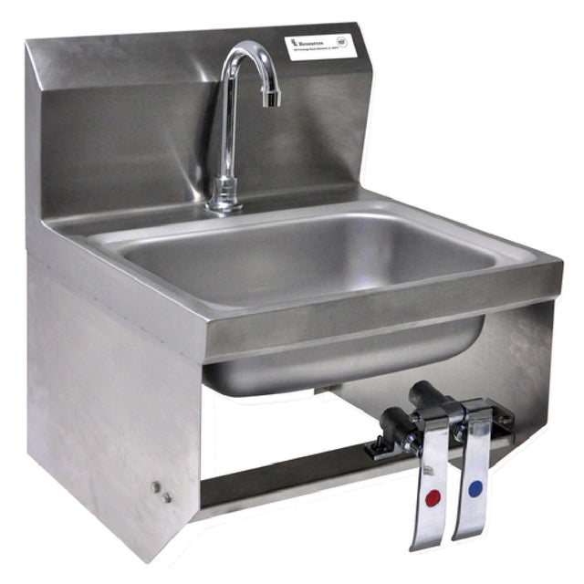 BK Resources BKHS-D-1410-1-BKK-PG Hand Sink With Knee Valve Wall Mount 14" Wide X 10" Front-to-back X 5" Deep Bowl