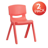 Flash Furniture 2-YU-YCX-004-RED-GG Whitney Stacking Chair 286 Lb. Weight Capacity