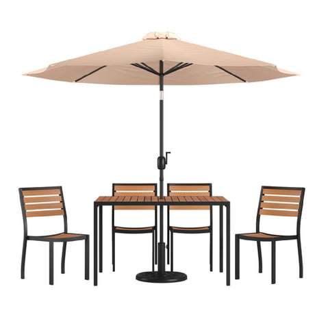 Flash Furniture XU-DG-304860364-UB19BTN-GG Patio Dining Table Set Includes (1) 48"W X 30"D Rectangular Table