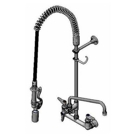 T&S Brass B-0133-12A-CRBJ EasyInstall Pre-Rinse Unit With Add-on Faucet 8" Wall Mount