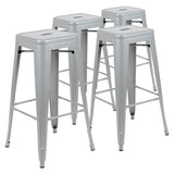 Flash Furniture 4-ET-31320-30-SV-R-GG Indoor Bar Stool 440 Lb. Weight Capacity