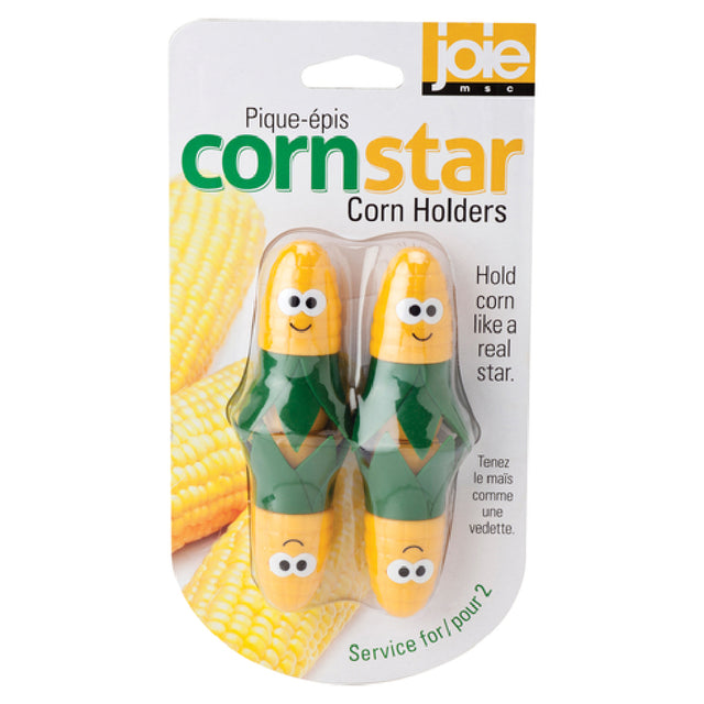 Harold Import Co. 22202 Joie Corn Star Cob Holder Stainless Steel & Plastic (set Of 2) (carded)