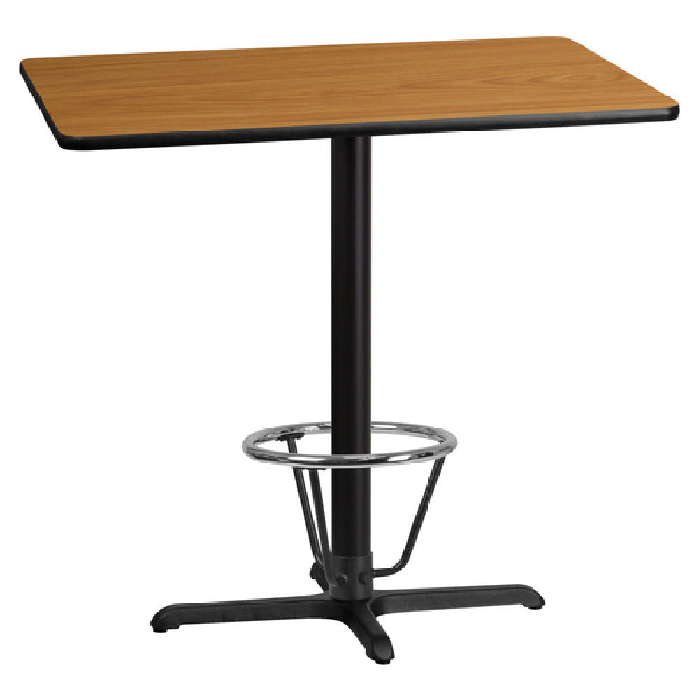 Flash Furniture XU-NATTB-3042-T2230B-3CFR-GG Table 42"W X 30"D X 43-1/8"H Bar Height