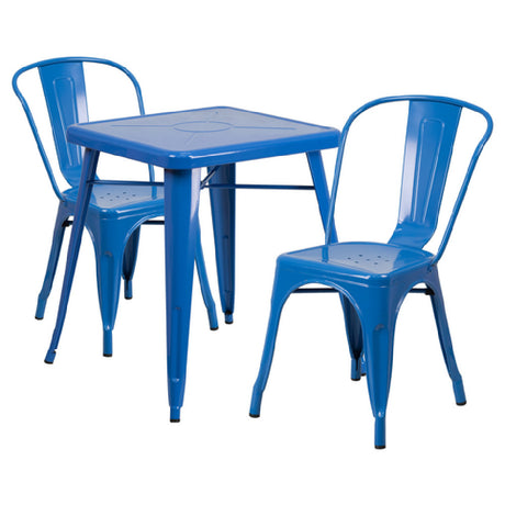 Flash Furniture CH-31330-2-30-BL-GG Table And Chair Set Includes (1) 23-3/4"W X 23-3/4"D X 29"H Table (footprint: 27-3/4"W X 27-3/4"D)