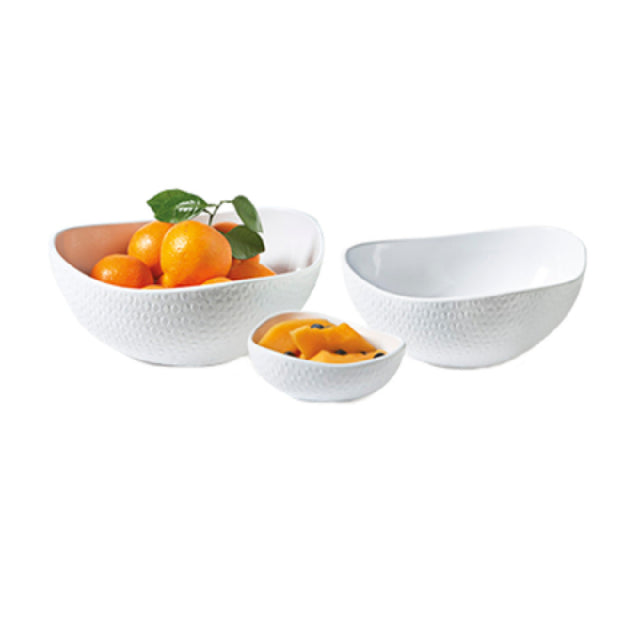 GET Enterprises CS-1198-CN-W Coralline™ Bowl 4 Qt. (4 Qt. Rim Full) 11-3/4" X 9-3/4" X 9" X 4-1/4"H