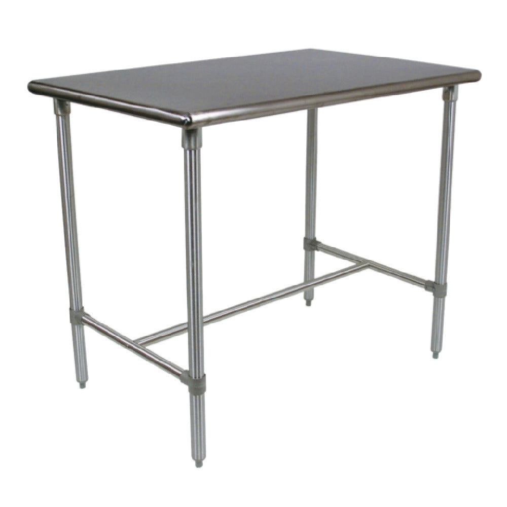 John Boos BBSS4824 Cucina Classico Table 48"W X 24"D X 36"H 16/300 Stainless Steel With Polished Bullnose Corners & Edges