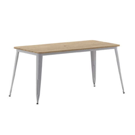 Flash Furniture JJ-T146120-BRSL-GG Declan Dining Table 60"W X 30"D X 30"H Rectangular Table