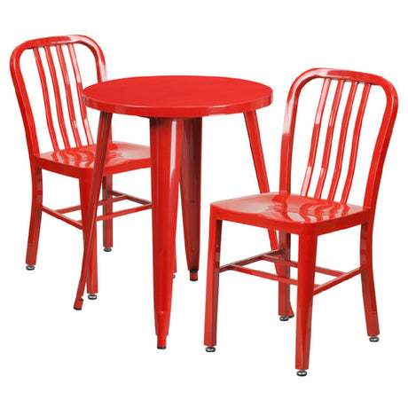 Flash Furniture CH-51080TH-2-18VRT-RED-GG Table And Chair Set Includes (1) 24" Dia. X 29"H Table