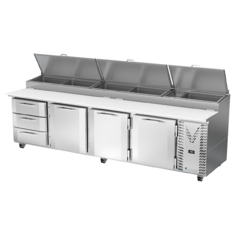 Victory VPPD119HC-3 - Pizza Prep Table, Powered By V-Core™, Four-section