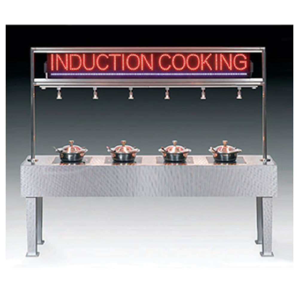 Bon Chef 50117 - Induction Buffet Table, 24" W X 96" L X 78" H, With Customized Neon Light Sign