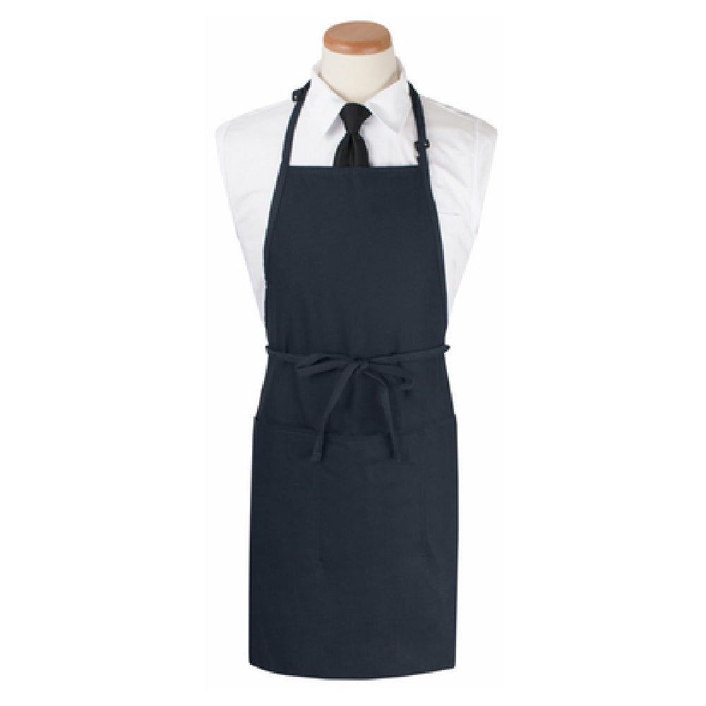 John Ritzenthaler Company 3PBIAELNV Ritz® Bib Apron 26" X 31" Extra Long 3 Front Pockets And Pen Pocket With Seamless Bottoms