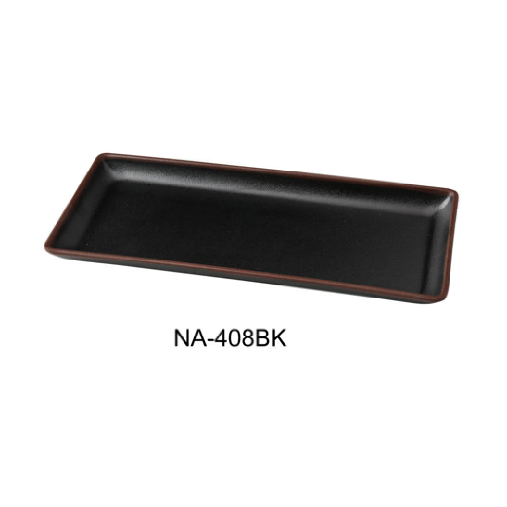 Yanco NA-408BK Nature Art Appetizer/Dessert Plate 8-1/2"D X 3-3/4"W X 1/2"H Rectangular