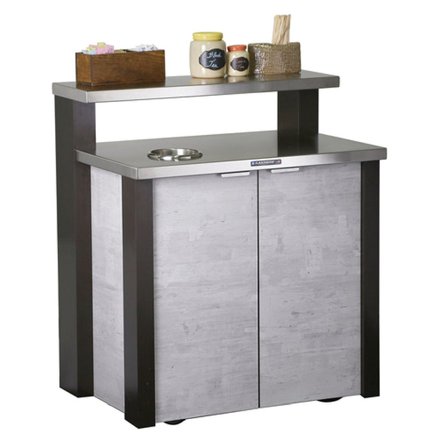 Lakeside 155045 Fit 'N Finish Condiment Station Stainless Steel Top With 8" Waste Chute & 11"D Overshelf