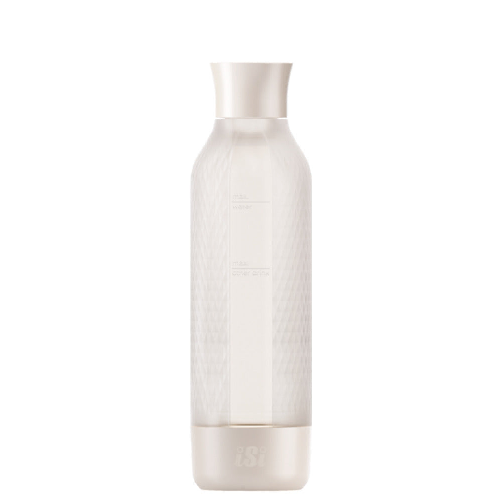 ISi North America 10961001 - ISi® Twist'n Sparkle Virtuoso Extra Bottle, Ivory, Refillable 1 Liter PET Bottle (BPA & Phthalate-free) In Silicone Sleeve