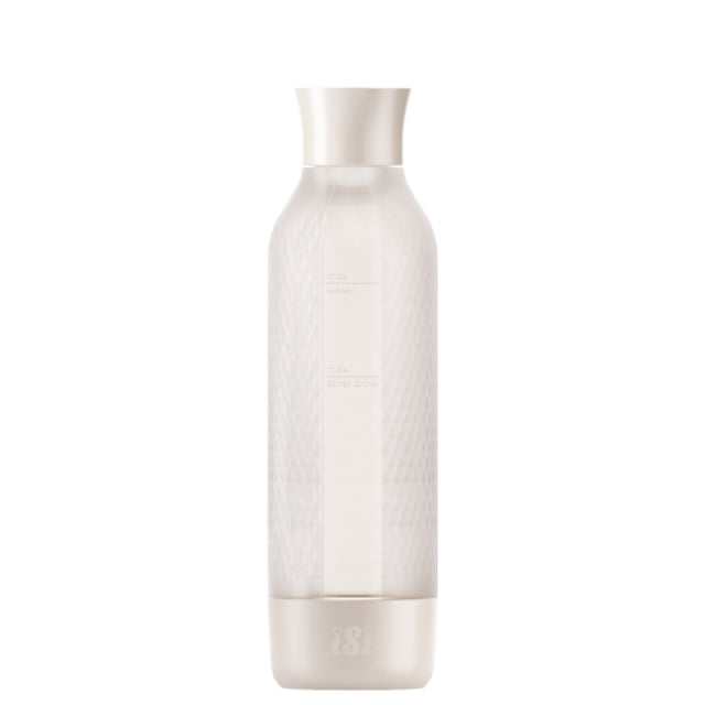 ISi North America 10961001 - ISi® Twist'n Sparkle Virtuoso Extra Bottle, Ivory, Refillable 1 Liter PET Bottle (BPA & Phthalate-free) In Silicone Sleeve