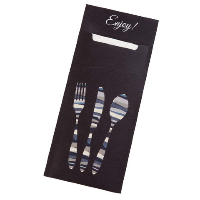 Dinex DXCTCADS1003 Cutlery Caddy Paper Sleeve Pre-loaded With 2-ply 13" X 13" Napkin