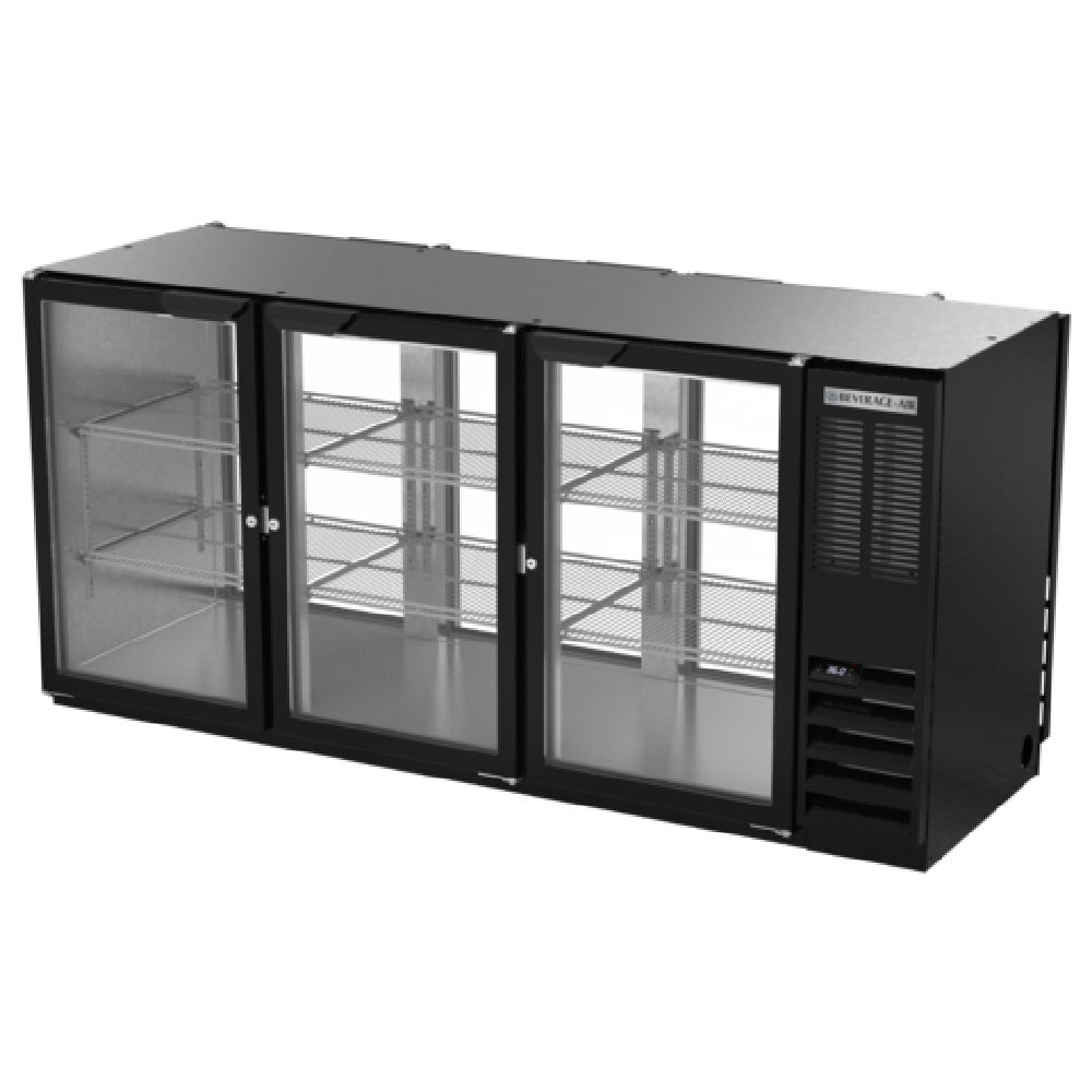 Beverage Air BB72HC-1-G-PT-B Refrigerated Back Bar Pass-Thru Storage Cabinet Three-section