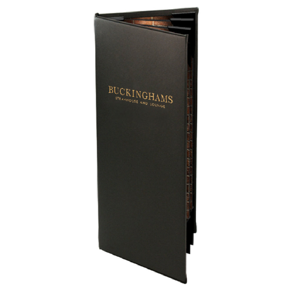 Menu Solutions MAJ60BD Menu Cover Holds 4-1/4" X 14" Inserts Quad Panel Booklet With 6 Views