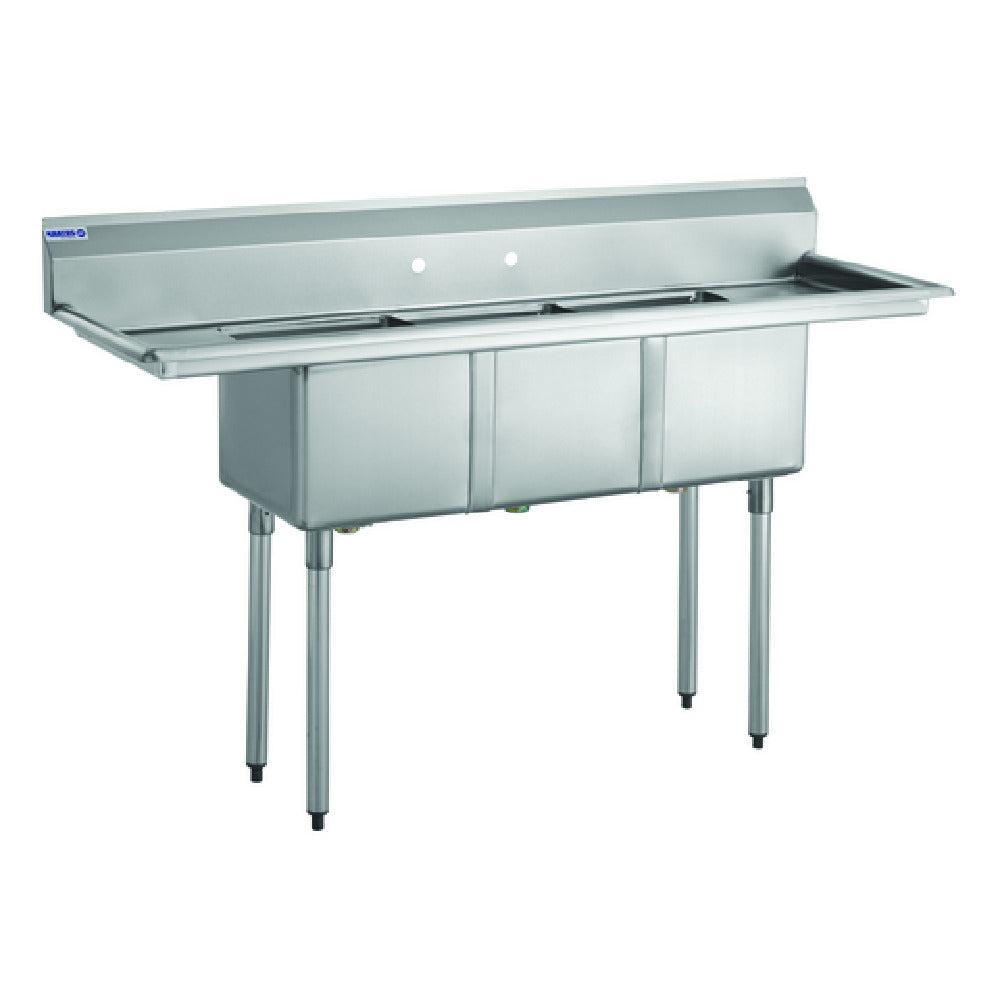 Hubert 29N-004 - Kratos® Compartment Sink, 14"W X 16"D X 12"H Bowl Size, (2) 12" Drain Boards