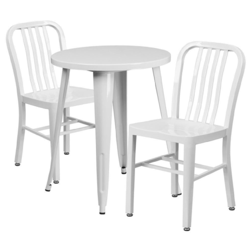 Flash Furniture CH-51080TH-2-18VRT-WH-GG Table And Chair Set Includes (1) 24" Dia. X 29"H Table