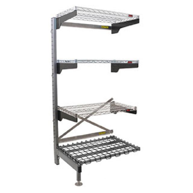 Eagle Q2424VG76A-4D Q-LEVER Cantilever Add-On Shelving Unit 4-tier 25-1/2"W X 29"D X 76"H Overall Size