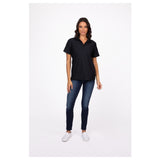 Chef Works Z650W-BLK-M Women's Collared Polo Shirt Double-needle Stitching Straight Hem