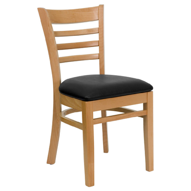 Flash Furniture XU-DGW0005LAD-NAT-BLKV-GG Hercules Series Restaurant Chair Wood Ladder Back