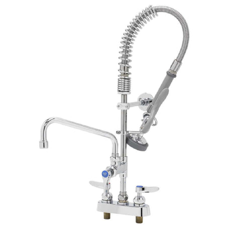 T&S Brass MPJ-4CLN-08-CR EasyInstall Mini Pre-Rinse Unit Low Profile Deck Mount Mixing Faucet With 4" Adjustable Centers