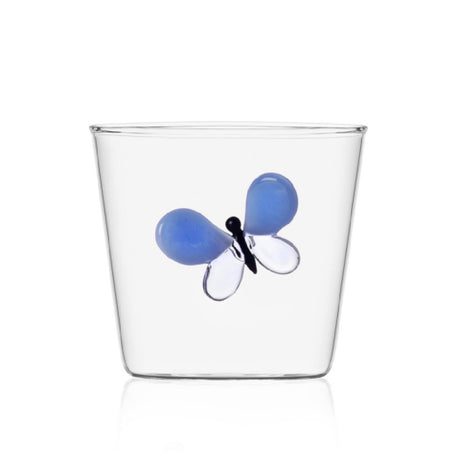 Rosenthal Sambonet Paderno IC352.043 Tumbler With Blue Butterfly 11.8 Oz.