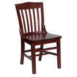 Flash Furniture XU-DG-W0006-MAH-GG Hercules Series Restaurant Chair Wood Schoolhouse Back