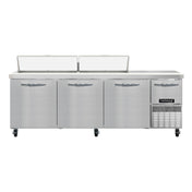 Continental Refrigerator RA93N18 Refrigerated Base Sandwich Unit 93"W 300 Series Stainless Steel Top With (18) 1/6 Size X 4" Deep Pans