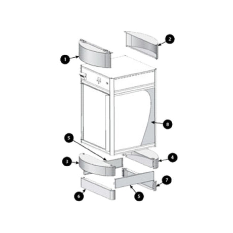 Hatco FSD-CTLH Curved Hinged Header On Control Side For FSD & FSDT Models (image 1)