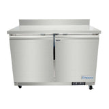 Empura E-KUC48FW - Undercounter Reach-In Freezer, Work Top, 2 Swing Door Solid Doors