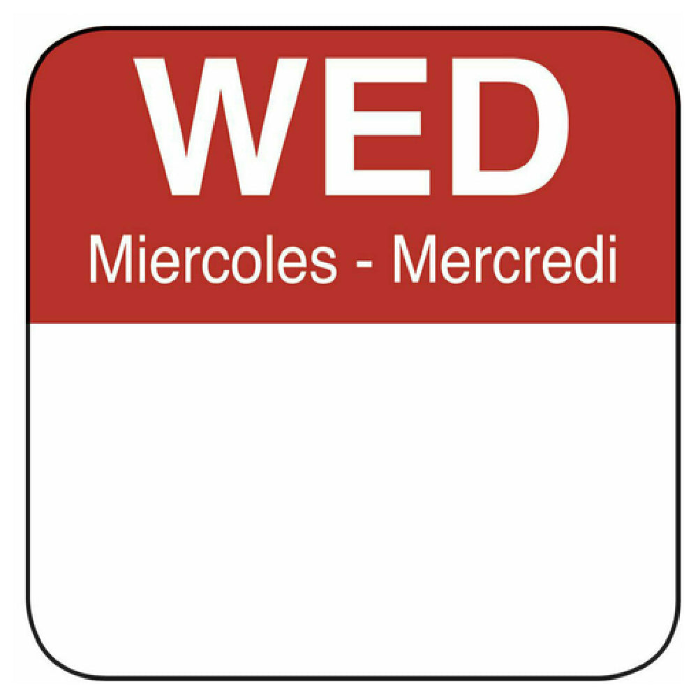 Hubert 43943 - Day Of The Week Label, "Wednesday", 1" X 1"