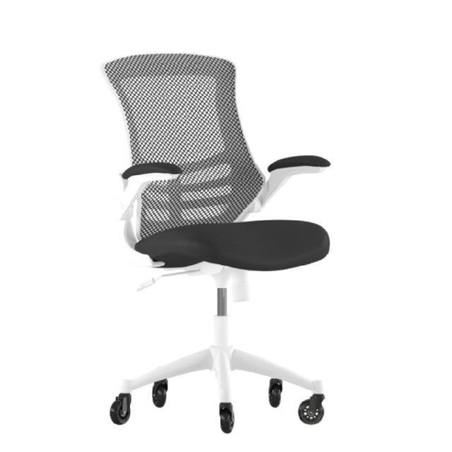 Flash Furniture BL-X-5M-WH-BK-RLB-GG Kelista Swivel Task Chair 37-1/2" To 41-1/4" Adjustable Height